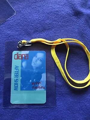 DIANA ROSS  Workin' Overtime  AFTER SHOW Concert Pass With Lanyard And I.D.  • $10.43