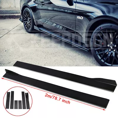 For Ford Mustang 00-21 78.7'' Side Skirt Extension Splitter Rocker Panel Glossy • $75.93