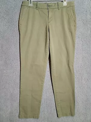 Womens J Crew Waverly Chino Pants Olive Green Tapered Leg Size 6 • $19.50