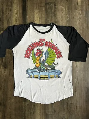 Vintage Authentic 1981 Rolling Stones Sold Out Tour Shirt Raglan Medium • $150