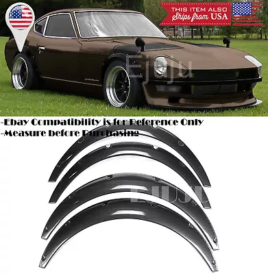 1.75  F 2.75  R Carbon Effect Flexible 4 Pcs Wide Fender Flares For Mitsubishi • $89.92