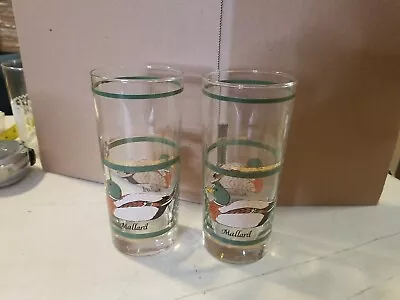 Libbey Vintage Mallard Duck Drinking Glasses Vintage Pair Of Appx 6.5  Tall • $5.96