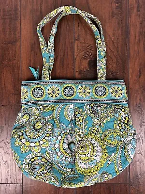 Vera Bradley Peacock Turquoise Blue Green Paisley Morgan Handbag Satchel Purse • $20