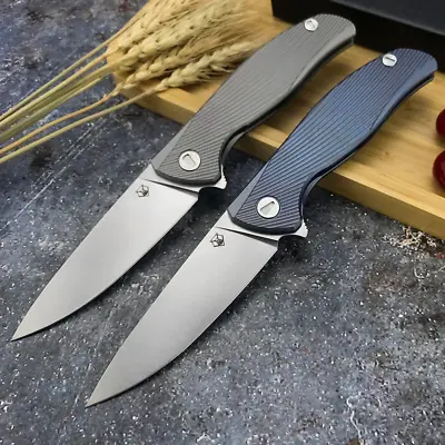 9'' New CNC Full TC4 Titanium Handle Fast Opening D2 Blade Folding Knife XT01 • $72.89