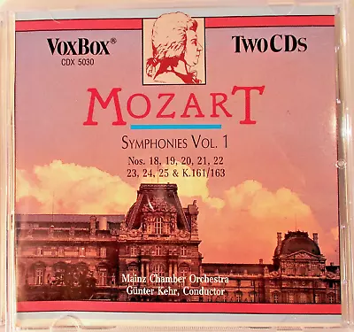 Mozart Symphonies Vol 1 Nos 18 19 20 21 22 23 24 25 & K 161/163 VOX 2 CD  • $8.98