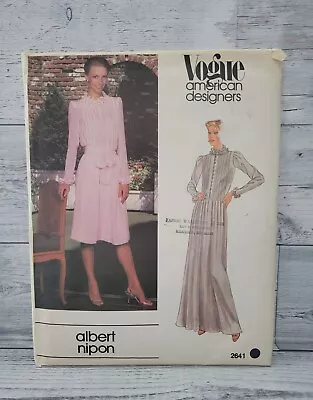 Vintage Vogue American Designers Uncut Pattern Albert Nipon #2641 Dress Size 12 • $9.99