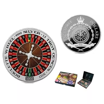 2023 ROULETTE Wheel Spinning 1.5 Oz Silver Proof Coin 3$ Niue • $124.95