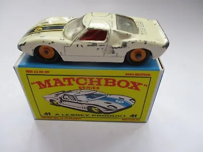Vintage 1960's Matchbox Lesney  Ford GT No.41 With Box • £55