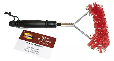 BBQ Nylon Grill Brush 4cm Long Bristles 150mm Head Width Moulded Handle • $9.54