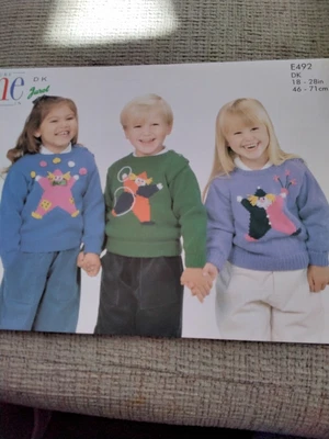 £0.99 • Buy Jarol Intarsia Pattern E492. Child's Clown Sweater Double Knit. 18-28 Inch Chest