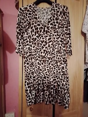 £0.99 • Buy Ladies Leopardprint Dress Size 12 Peacocks Never Worn