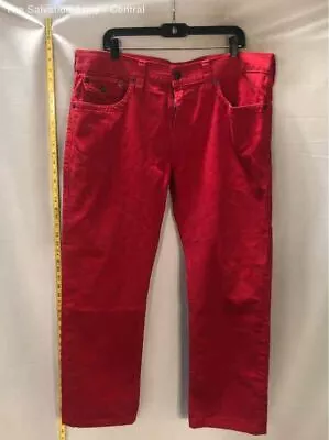 True Religion Mens Red Dark Wash Coin Pocket Denim Straight Jeans Size 38 • $7.99