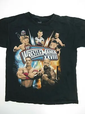 £10.31 • Buy WWE Wrestle Mania XXVIII T-Shirt Youth Size 14/16 The Rock Cena CM Punk Mysterio