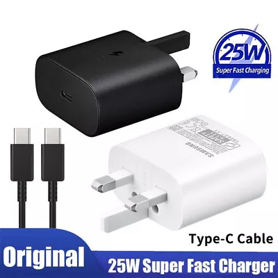 Genuine 25W Super Fast Charger Adapter Plug & Cable For Samsung Galaxy Phones UK • £5.98
