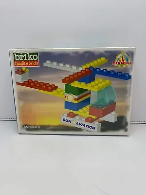 Vintage Briko Megapoly Sun Aviation Helicopter Blocks Set '90s Greece NEW SEALED • $24.99