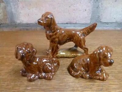 Vintage Wade Porcelain Dogs & Puppies Series Red Setter & 2 Puppies • £16.99