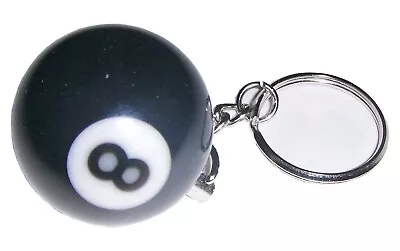 Black 8-BALL KEYCHAIN Billiards Pool Eight Ball • $4.99