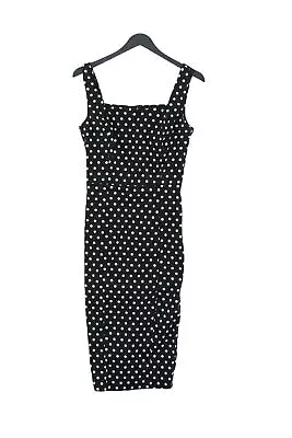 £10.65 • Buy Collectif Women's Midi Dress UK 8 Black Cotton With Elastane