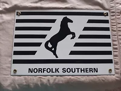 Norfolk Southern Railroad Sign - 12  X 8  Porcelain & Metal  • $16