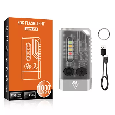 EDC Key Ring LED Torch Mini Pocket Keychain Flashlight Outdoor Torch Buzz Alarm • $17.75