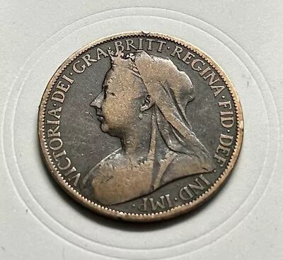 Great Britain Penny 1901 Bronze Queen Victoria Nice Coin Free Shipping (F42) • $5.99