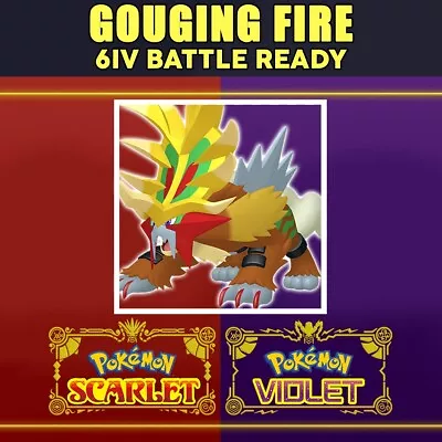 6IV Gouging Fire Pokemon Scarlet And Violet Battle Ready • $1.99