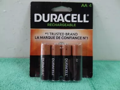 New Duracell  AA Rechargeable Batteries NiMH Pack Of 4 Batteries - Sealed  • $12.59