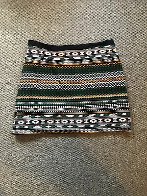 £13 • Buy Warehouse Aztec Fun Tapestry Skirt Size 14 Black Green Orange White