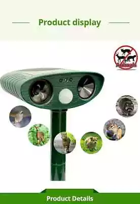 Solar Ultrasonic Garden Deterrent Repeller Animal Bird Cat Scarer Pest Fox Dog • £15.99