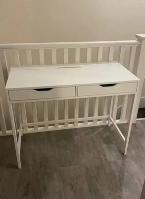 £55 • Buy Used White Ikea Desk With 2 Drawers And A Compartment For Wires