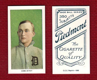 TY COBB T206 High Quality REPRINT PORTRAIT GREEN CCC 1988 PIEDMONT Cigarettes • $2.75