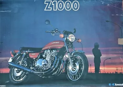 Kawasaki Z1000 1970's Motorcycle Poster Print Size A0  - 102cm X 72cm • £17.99