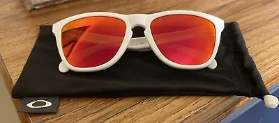 Oakley Frogskins~Low Bridge Fit~ White /Prizm Ruby Iridium! OO-9245-7654 • $86.99