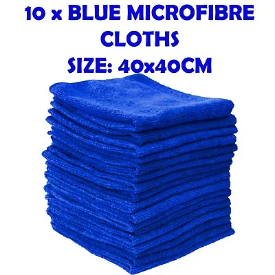 10 X LARGE MICROFIBRE CLEANING AUTO CAR DETAILING SOFT CLOTHS WASH TOWEL DUSTER • £7.45