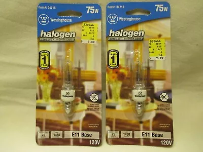 2 Westinghouse 75w Light Bulbs (E11 Base Item # 04716) • $14.99