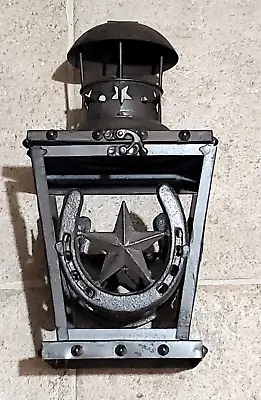 Metal Candle Lantern Horseshoe/Star Stands 13  Tall  NEW • $30
