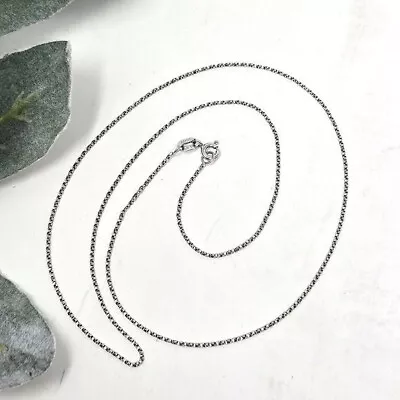 14K White Gold INNY Rolled Twisted Box Chain Necklace 20  • $184.95