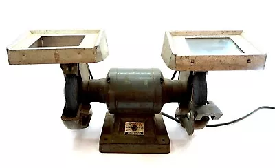 ROCKWELL 7  Bench Grinder Model 23-200 Vintage 1960s WORKS GREAT 1/2 HP 3450 RPM • $251.99