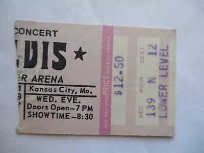 ELVIS PRESLEY Original 1976__CONCERT TICKET STUB__Kansas City__EX+ • $75.99