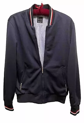 Zara Man Navy Bomber Jacket Red&White Stripes Small • $24.95