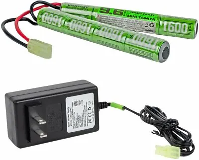 Power Kit - V Energy NiMH 9.6v 1600mAh Split Airsoft Battery & 1A Smart Charger • $49.95