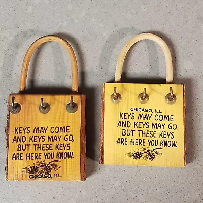 Vintage Pair Of Small Wooden Key Holders Chicago IL • $14.95