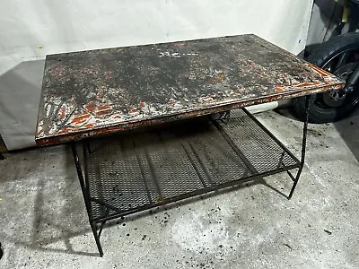 C.1940's Rustic Industrial Hand Crafted Bespoke Unique All Steel Coffee Table • $229