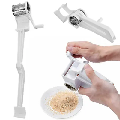 Stainless Steel Rotary Cheese Grater Mini Cheese Slicer Easy Cleaning Hand Crank • £6.74