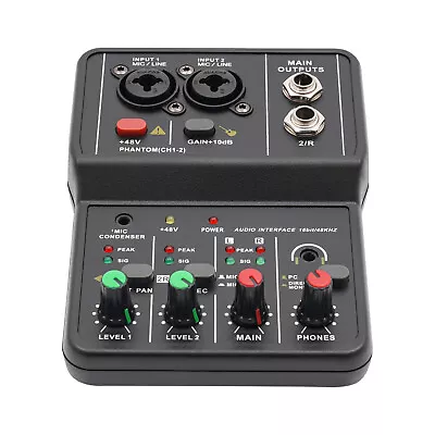 Professional 2 Channel USB Studio Audio Mixer Board BT Sound Mixing Console  • $27