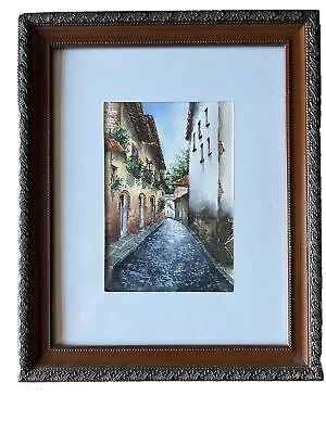 Ruiz Watercolor Painting Mexican Street Architecture Original Folk Vintage • $99