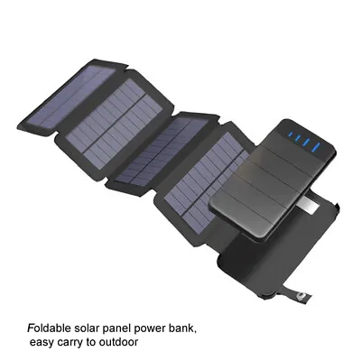 $44.99 • Buy Portable Solar Mobile Phone Charger Panel Power Bank Waterproof Outdoor Camping