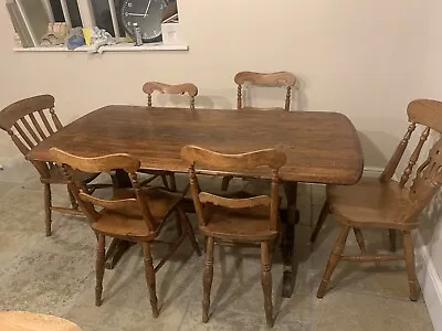 Solid Wood Farmhouse Kitchen Table Used • £15