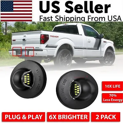 $9.89 • Buy 2X LED License Plate Light Rear Bumper Tag Assembly Lamp For Ford F150 F250 F350