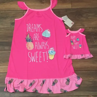 So Sleeveless Summer Nightgown With Matching Doll Gown Dreams Are Always Sweet  • $14.99
